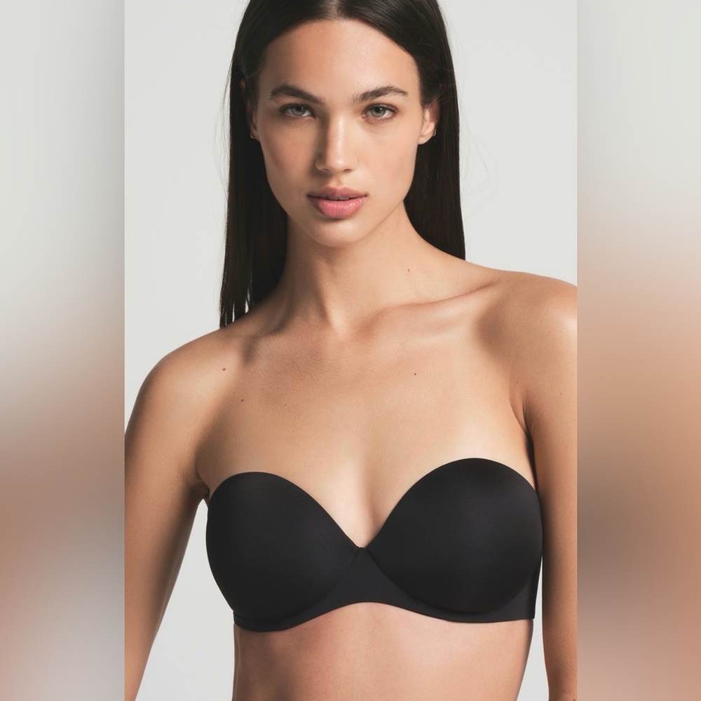 NWT SKIMS ultimate Strapless push up Bra onyx black size 36B women’s lingerie